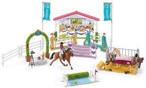 Schleich 42440 Pista de curse cu cai și infirmierecu articulații mobile