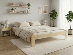 Pat ADA 140x200 cm, pin Saltele: Cu saltele Deluxe 10 cm, Somiera pat: Cu lamele drepte