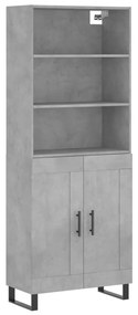 vidaXL Dulap înalt, gri beton, 69,5x34x180, lemn compozit
