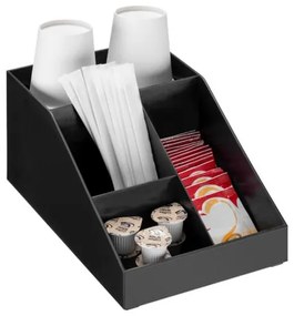 Organizator pentru cafea si ceai Navaris cu 4 compartimente, Negru, 55854.01