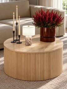 Măsuță de cafea rotundă Tamis 80 cm - natur