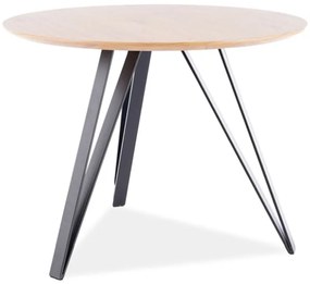 Masă de sufragerie Teisha (stejar + negru) (pentru 4 persoane). Promo -6%. 1050854
