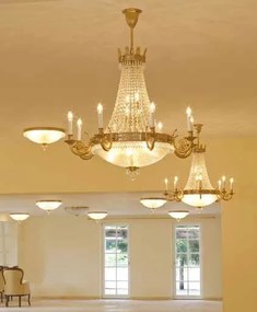Candelabru clasic din alama si cristale Schöler Empire 55cm