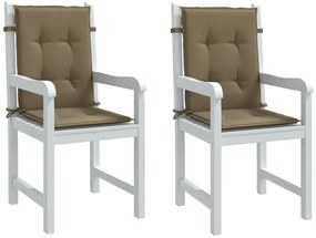 vidaXL Perne scaun cu spătar mic 2 buc. melanj taupe 100x50x4cm textil