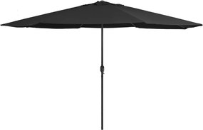 vidaXL Umbrelă de soare de grădină, stâlp metalic, negru, 390 cm