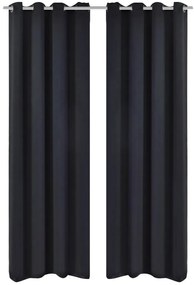 vidaXL Draperii blackout 2 bucăți 135 x 245 cm cu inele metalice negru
