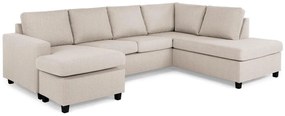Colțar Scandinavian Choice C171Negru, Beige, 283x199x80cm, Picioare: Plastic