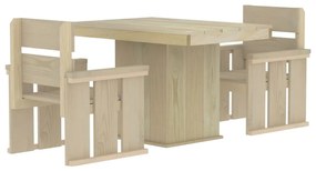 3096610 vidaXL Set mobilier de exterior, 3 piese, lemn de pin tratat