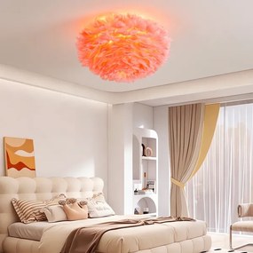 BRILAGI - Plafonieră FEATHER 3x E27/40W/230V Ø 50 cm, roz