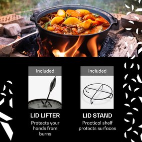 Galloway, oală din fontă,  7.6 oală barbecue, fontă, dimensiune  L/7.6 qt/7,2 l
