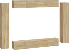 vidaXL Set dulap TV, 8 piese, stejar sonoma, lemn prelucrat