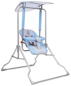 Leagan copii si bebelusi pentru interior si exterior Novokids™ Garden Swing, cadru metalic, 0+ ani, sezut reglabil in 3 trepte, pozitie somn, centura