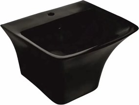 Lavoar suspendat Inter Ceramic dreptunghiular negru mat 53.5 cm