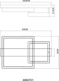 Globo 48047D1 - Plafonieră LED ZARA LED/24W/230V 3000K 33x53 cm
