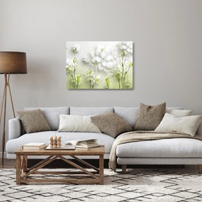 Tablou pe sticlă cu flori (70x50 cm)