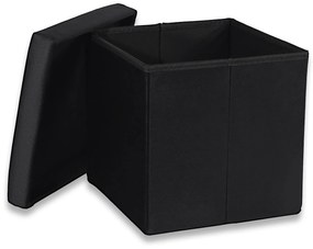Taburet pliabil negru CUBEXO VELVET M