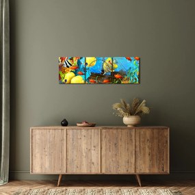 Tablou - Recif de corali colorat (cu ceas) (90x30 cm)