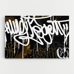 Tablou Canvas, 40x60cm, Dormitor si Living, Moderne, Graffiti, White Brown Graffiti