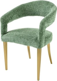 Set 2 scaune, Stofa Structurata, Verde, Metal, Auriu, BOUTIQUE, A-45924 VC