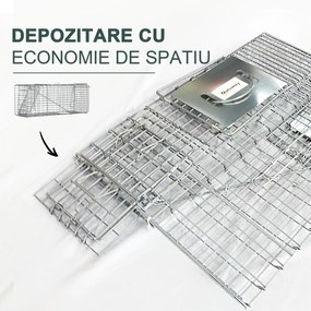 Outsunny Capcana pentru animale , 81 x 26 x 34,5 cm Cusca umana pentru rozatoare pentru iepuri, pisici fara stapan | Aosom Romania