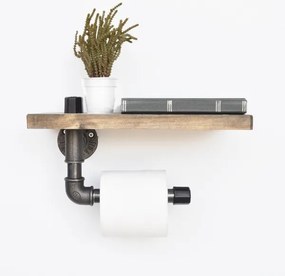 Suport de hârtie igienică cu raft BORU 30x14 cm molid