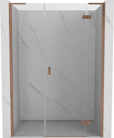 Mexen Mist-H L ușă de duș batantă dreapta 130 cm, transparentă, cupru periat - 8A5L-130-001-65-00-P