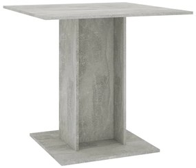 800256 vidaXL Masă de bucătărie, gri beton, 80x80x75 cm, lemn prelucrat