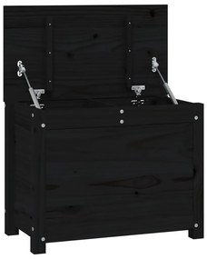 823548 vidaXL Cutie de depozitare, negru, 60x32x45,5 cm, lemn masiv de pin