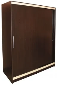Dulap Verona cu usi culisante, 154 x 205 x 60 cm, Wenge / Vanilie