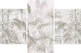 Tablou - Plante tropicale pe perete gri (90x60 cm)