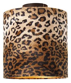 Lampă de tavan nuanță neagră mat leopard design 25 cm - Combi
