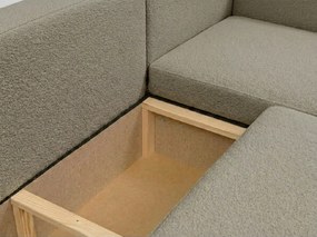 Set de canapele extensibil in forma de U SMART BOUCLE 303x143 cm, gri-maro