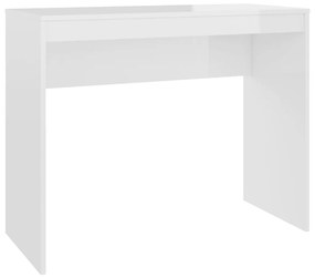 800384 vidaXL Birou, alb extralucios, 90x40x72 cm, lemn prelucrat