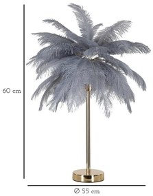 Veioză gri/aurie (înălțime 55 cm) Palm – Mauro Ferretti