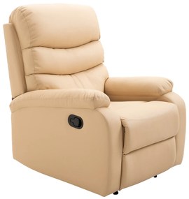 Homcom Fotoliu Relax cu suport pentru picioare care se poate ridica Fotoliu rabatabil fotolii pentru cameră din piele ecologică Fotoliu ergonomic Bej