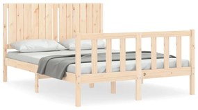 3192926 vidaXL Cadru de pat cu tăblie, 140x190 cm, lemn masiv