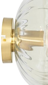 Aplică Art Deco aurie cu sticlă - Ayesha