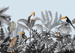 Tablou - Animale în pădurea tropicală (70x50 cm)