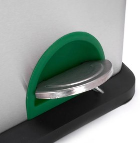 Coș de gunoi argintiu mat pentru reciclare/cu pedală 3x8 l din oțel Tri Selectif – MSV