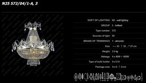 Aplica de perete Lux cristal Bohemia N25 572/04/1-A, 3