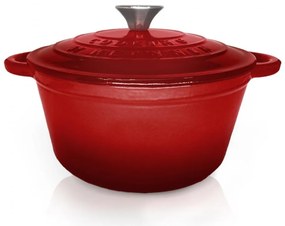 Oală din fontă emailată cu capac 24x11.5 cm, 4L – Cooking by Heinner, Colecția Red Line HR-KN-SM4, pentru supe, tocane și coacere lentă