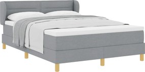 vidaXL Pat cu arcuri cu saltea Gri deschis 140 x 200 cm țesătură