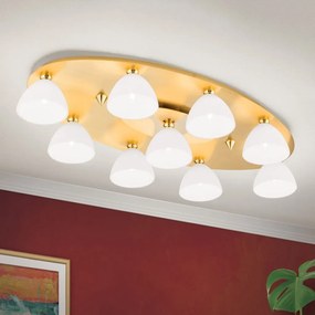 Plafoniera design modern OPALDESIGN 9L, auriu mat