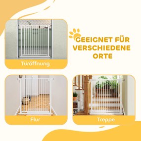 PawHut Grilaj de protecție pentru scări Barieră fără găurire cu închidere automată pentru copii Bucătărie Scară 76-80 x 76 cm Alb | Aosom Romania