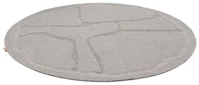 Covor gri rotund din lână ø 200 cm Morphic Organica – Agnella