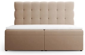 Pat boxspring maro deschis cu spațiu de depozitare 180x200 cm Bali – Cosmopolitan Design