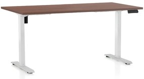 Masa inaltime reglabila OfficeTech B, 160 x 80 cm, bază albă, nuca