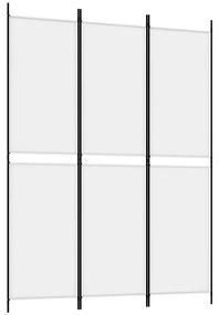 Paravan de camera cu 3 panouri, alb, 150x200 cm, textil Alb, 150 x 200 cm, 1