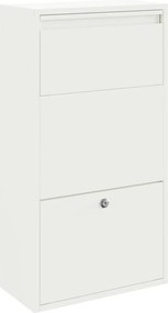 vidaXL Cutie pentru colet cu depozitare Alb 44 x 22 x 82 cm Oțel