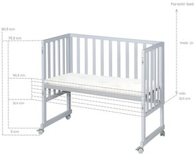 Pătuț gri 90x45 cm – Roba